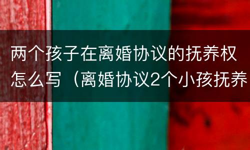 两个孩子在离婚协议的抚养权怎么写（离婚协议2个小孩抚养权怎么写协议）