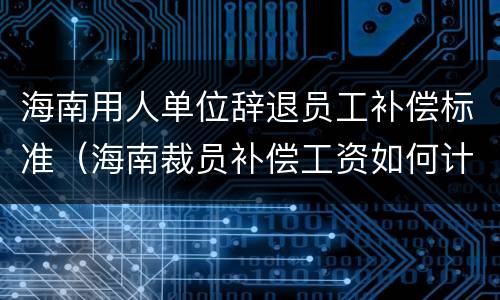 海南用人单位辞退员工补偿标准（海南裁员补偿工资如何计算）