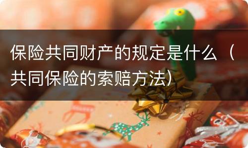 保险共同财产的规定是什么（共同保险的索赔方法）
