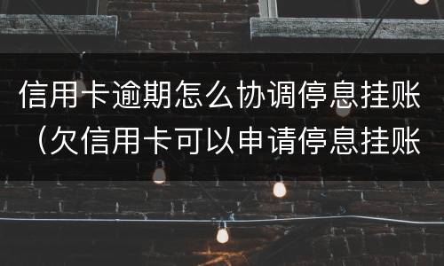 信用卡逾期怎么协调停息挂账（欠信用卡可以申请停息挂账吗）