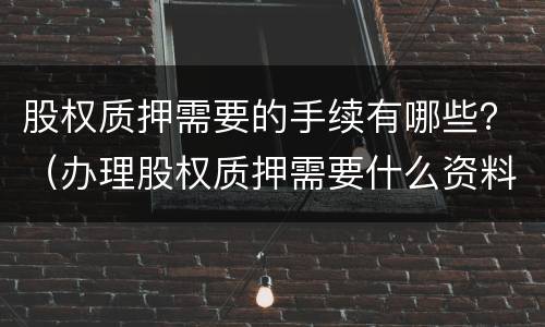 股权质押需要的手续有哪些？（办理股权质押需要什么资料）