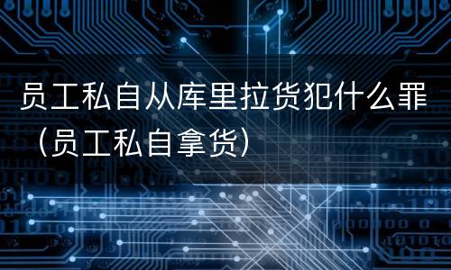 员工私自从库里拉货犯什么罪（员工私自拿货）