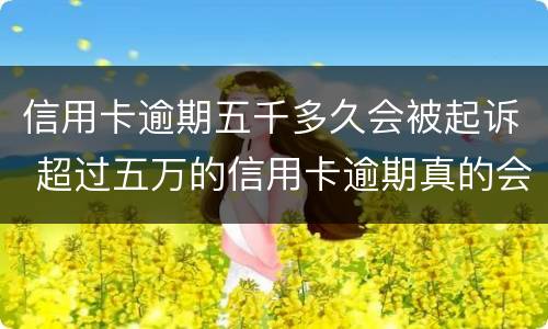 信用卡逾期五千多久会被起诉 超过五万的信用卡逾期真的会立案吗