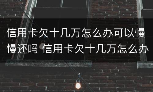 信用卡欠十几万怎么办可以慢慢还吗 信用卡欠十几万怎么办可以慢慢还吗多少钱
