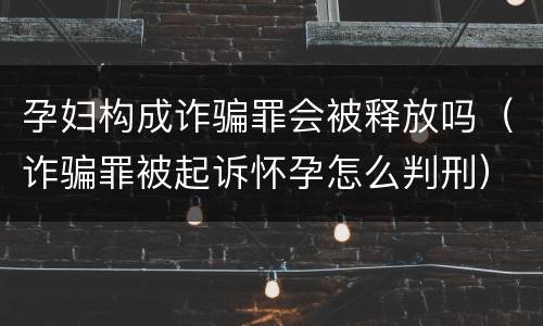 孕妇构成诈骗罪会被释放吗（诈骗罪被起诉怀孕怎么判刑）