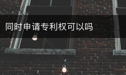 同时申请专利权可以吗