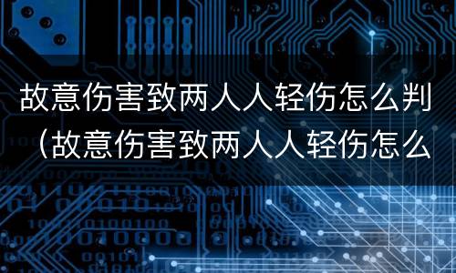 故意伤害致两人人轻伤怎么判（故意伤害致两人人轻伤怎么判）