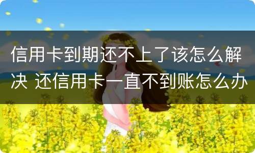 信用卡到期还不上了该怎么解决 还信用卡一直不到账怎么办