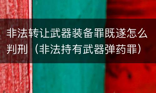 非法转让武器装备罪既遂怎么判刑（非法持有武器弹药罪）