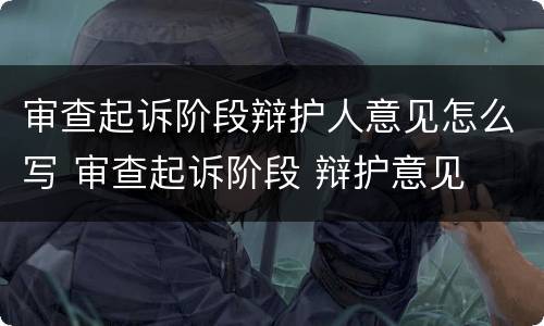 审查起诉阶段辩护人意见怎么写 审查起诉阶段 辩护意见