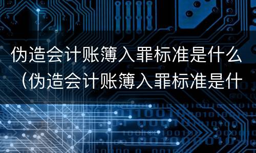 伪造会计账簿入罪标准是什么（伪造会计账簿入罪标准是什么样的）