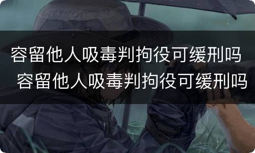 容留他人吸毒判拘役可缓刑吗 容留他人吸毒判拘役可缓刑吗判几年