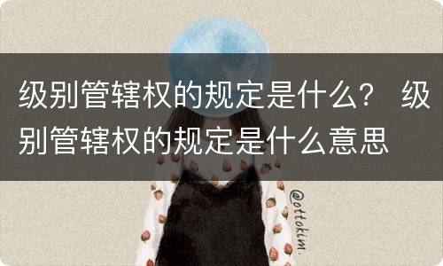 级别管辖权的规定是什么？ 级别管辖权的规定是什么意思