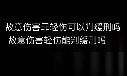 故意伤害罪轻伤可以判缓刑吗 故意伤害轻伤能判缓刑吗