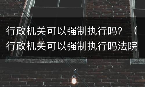 行政机关可以强制执行吗？（行政机关可以强制执行吗法院）