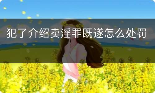 犯了介绍卖淫罪既遂怎么处罚