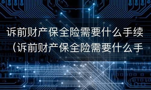 诉前财产保全险需要什么手续（诉前财产保全险需要什么手续和材料）