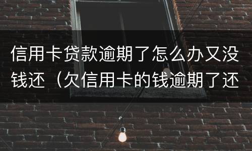 信用卡贷款逾期了怎么办又没钱还（欠信用卡的钱逾期了还不上怎么办）