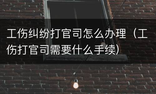 工伤纠纷打官司怎么办理（工伤打官司需要什么手续）