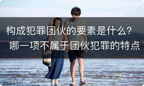 构成犯罪团伙的要素是什么？ 哪一项不属于团伙犯罪的特点