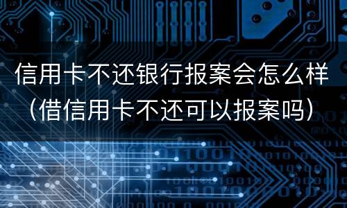 信用卡不还银行报案会怎么样（借信用卡不还可以报案吗）