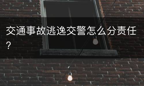 交通事故逃逸交警怎么分责任?