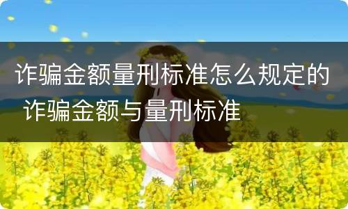 诈骗金额量刑标准怎么规定的 诈骗金额与量刑标准