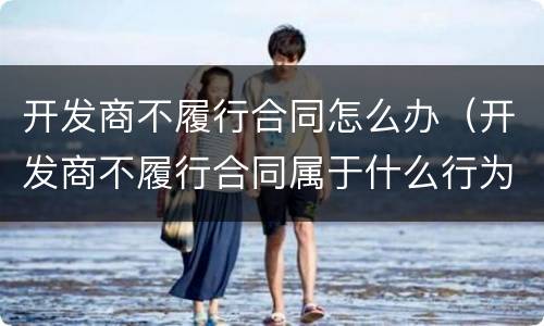 开发商不履行合同怎么办（开发商不履行合同属于什么行为）