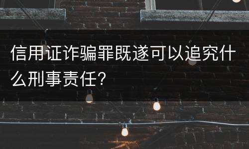 信用证诈骗罪既遂可以追究什么刑事责任?