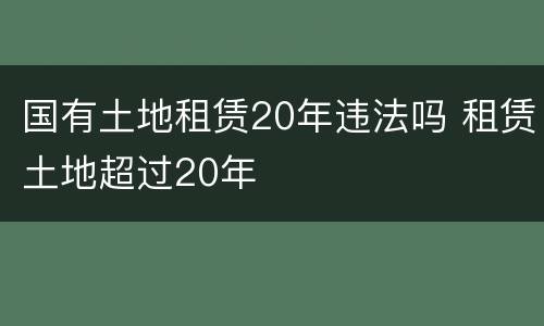 国有土地租赁20年违法吗 租赁土地超过20年