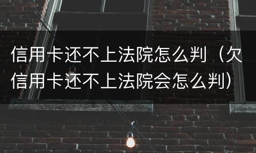 信用卡还不上法院怎么判（欠信用卡还不上法院会怎么判）