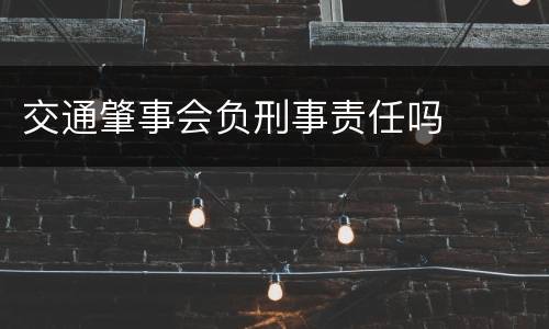 交通肇事会负刑事责任吗