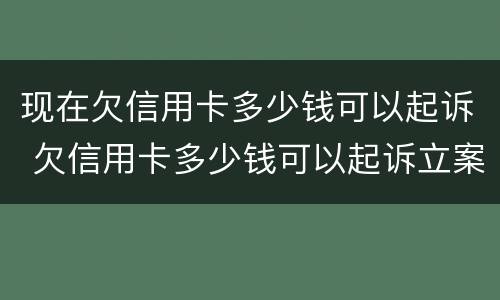 现在欠信用卡多少钱可以起诉 欠信用卡多少钱可以起诉立案