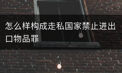 怎么样构成走私国家禁止进出口物品罪