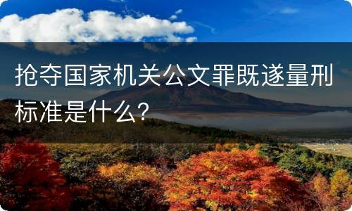 抢夺国家机关公文罪既遂量刑标准是什么？