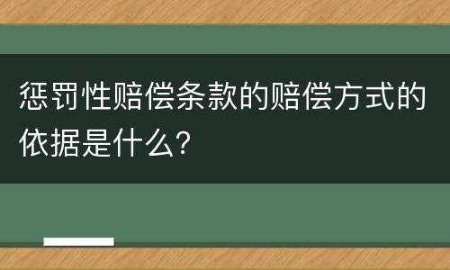 惩罚性赔偿条款的赔偿方式的依据是什么？