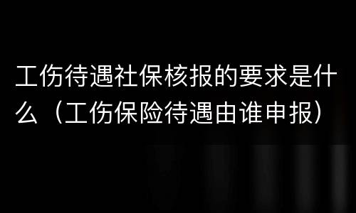 工伤待遇社保核报的要求是什么（工伤保险待遇由谁申报）
