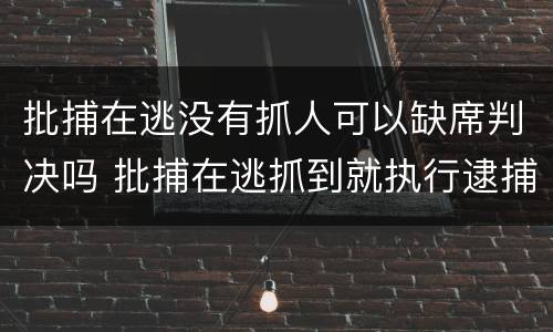 批捕在逃没有抓人可以缺席判决吗 批捕在逃抓到就执行逮捕吗