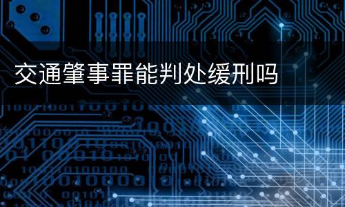 交通肇事罪能判处缓刑吗