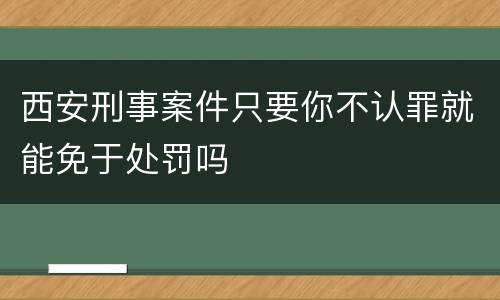 西安刑事案件只要你不认罪就能免于处罚吗