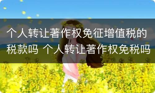个人转让著作权免征增值税的税款吗 个人转让著作权免税吗?