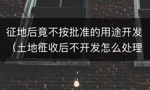 征地后竟不按批准的用途开发（土地征收后不开发怎么处理）