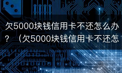欠5000块钱信用卡不还怎么办？（欠5000块钱信用卡不还怎么办呀）