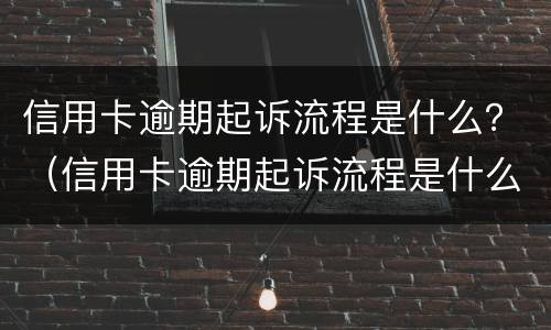 信用卡逾期起诉流程是什么？（信用卡逾期起诉流程是什么原因）