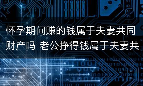 怀孕期间赚的钱属于夫妻共同财产吗 老公挣得钱属于夫妻共同财产吗