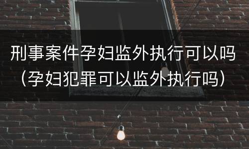 刑事案件孕妇监外执行可以吗（孕妇犯罪可以监外执行吗）
