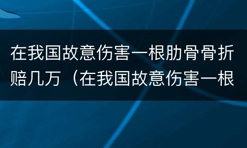 在我国故意伤害一根肋骨骨折赔几万（在我国故意伤害一根肋骨骨折赔几万块钱）
