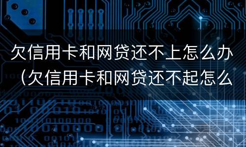 欠信用卡和网贷还不上怎么办（欠信用卡和网贷还不起怎么办）