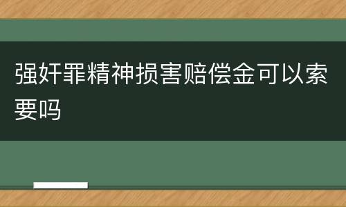 强奸罪精神损害赔偿金可以索要吗