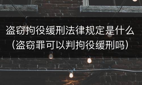 盗窃拘役缓刑法律规定是什么（盗窃罪可以判拘役缓刑吗）